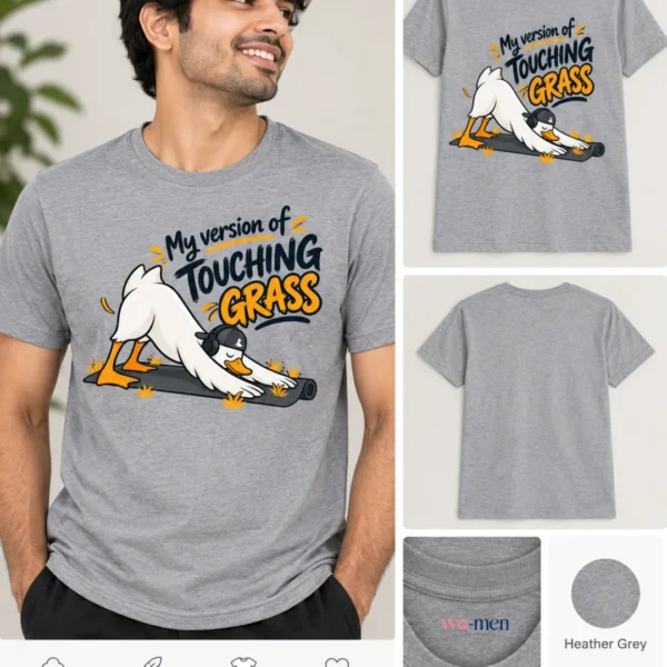 Touching Grass Duck Tee