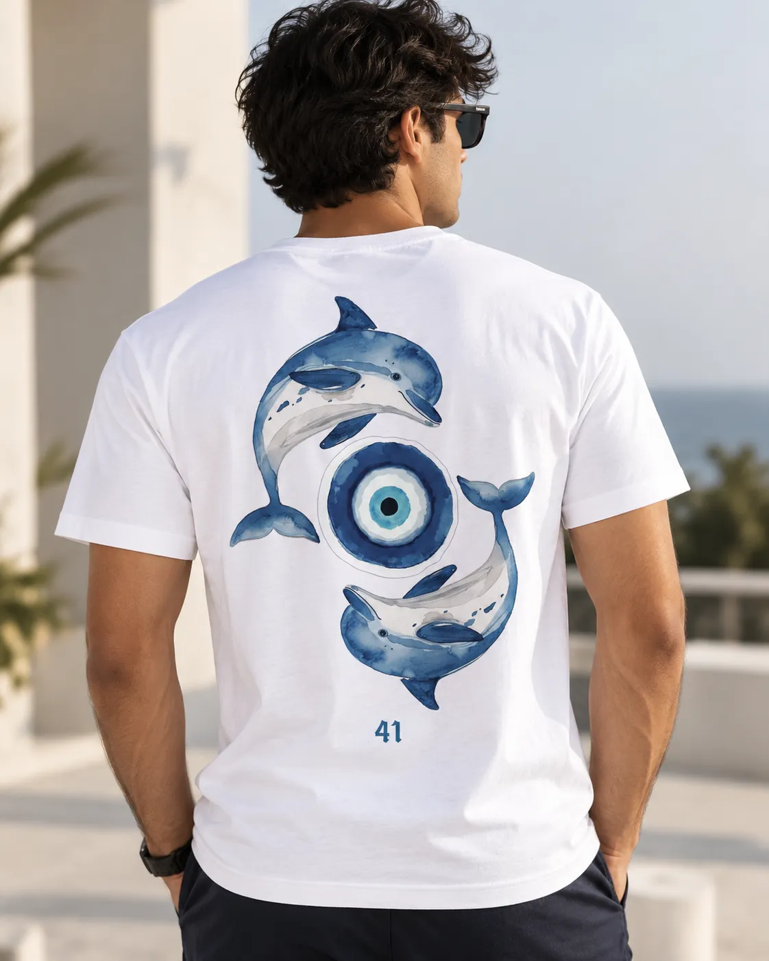 men5 Dolphin 41 Art Tee - Image 1